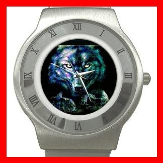Wild Wolves Animal Stainless Steel Wrist Watch Unisex 090