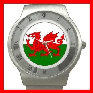 Welsh Wales Flag UK Hobby Stainless Steel Wrist Watch Unisex 098