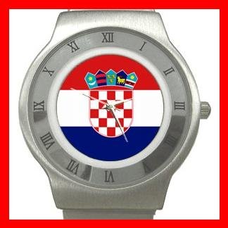 Croatia Flag Pan Slavic Stainless Steel Wrist Watch Unisex 099