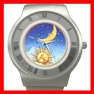Sun Moon Stars Star Hobby Stainless Steel Wrist Watch Unisex 104