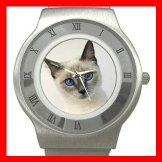 Siamese Cat Pet Animal Stainless Steel Wrist Watch Unisex 109