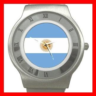 New Argentina Flag Patriotic Stainless Steel Wrist Watch Unisex 116