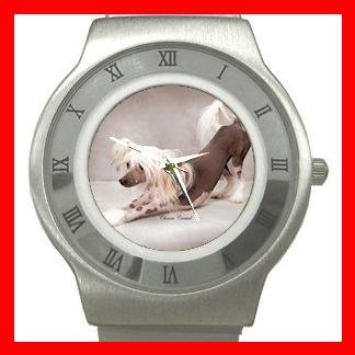 Chinese Crested Dog Pet Animal Stainless Steel Wrist Watch Unisex 127