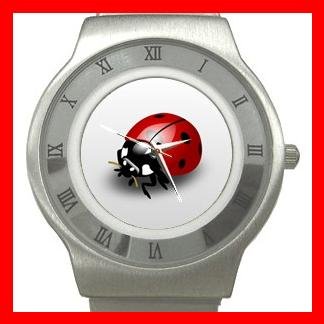 Cute Ladybug Bug Insect Stainless Steel Wrist Watch Unisex 129
