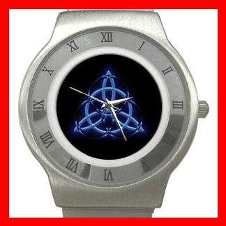 Wicca Pentagram Pagan Blue Stainless Steel Wrist Watch Unisex 131