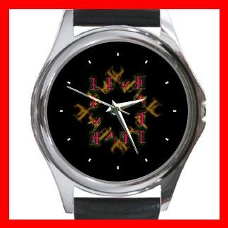 Love Hate Quad Ambigram Metal Wrist Watch Unisex 016
