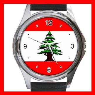 LEBANESE FLAG Hobby Round Metal Wrist Watch Unisex 030