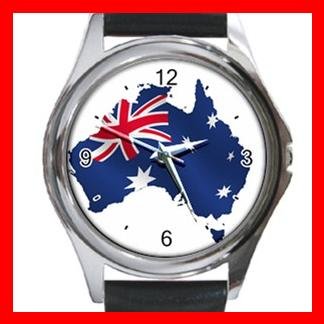 Australian Flag Patriotic Round Metal Wrist Watch Unisex 032