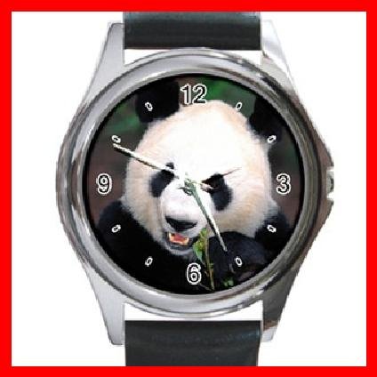Cute Panda Animal Round Metal Wrist Watch Unisex 046