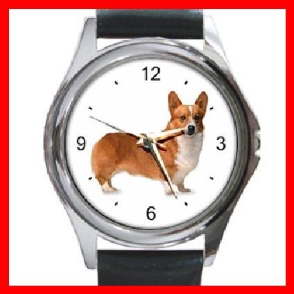 Welsh Corgi Dog Pet Animal Round Metal Wrist Watch Unisex 058