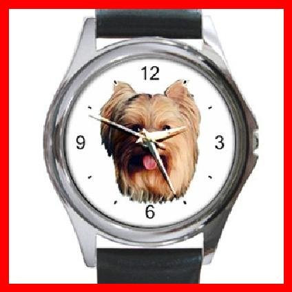 Yorkshire Terrier Dog Pet Animal Round Metal Wrist Watch Unisex 060