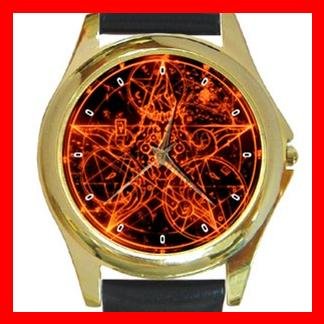 Wicca Pentagram Pentacle Round Metal Wrist Watch Unisex 070