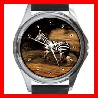 Zebra Horses Animal Round Metal Wrist Watch Unisex 072