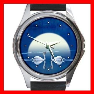 Gallery Swans Round Metal Wrist Watch Unisex 085