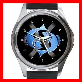 Pisces Zodiac Hobby Round Metal Wrist Watch Unisex 090