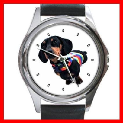 Dachshund Dog Pet Round Metal Wrist Watch Unisex 111