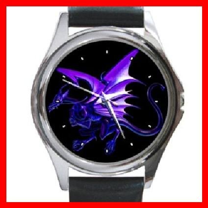 Blue Dragon Myth Fantasy Round Metal Wrist Watch Unisex 131