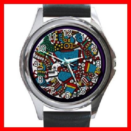 AZTEC Art Ancient History Round Metal Wrist Watch Unisex 143