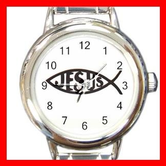 Christian Jesus Fish Round Charm Wrist Watch New!!!
