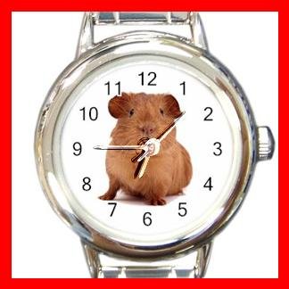 Cute Guinea Pig Round Charm Wrist Watch Animal Fun Gift