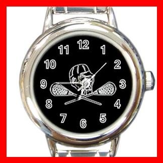 Lacrosse Sticks Round Charm Wrist Watch Sport Game Fun