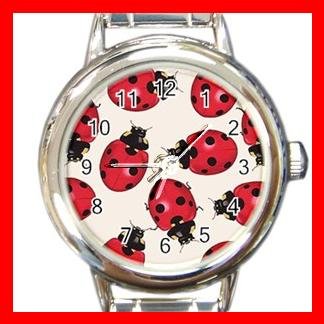 Ladybugs Bugs Insects Italian Round Charm Watch New