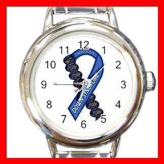 DOWN SYNDROME AWARENESS Round Italian Charm Wrist Watch