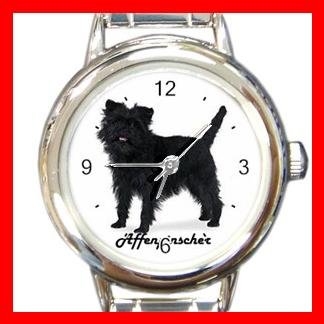 Cute Affenpinscher Pet Dog Animal Round Italian Charm Wrist Watch