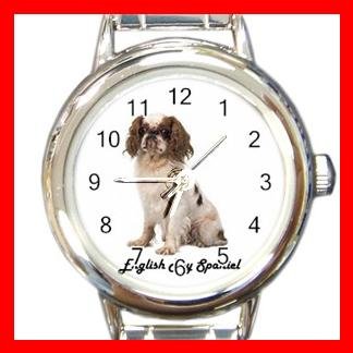 Cute English Toy Spaniel Pet Dog Animal Round Italian Charm Wrist Watch