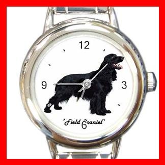Cute Field Spaniel Pet Dog Animal Round Italian Charm Wrist Watch