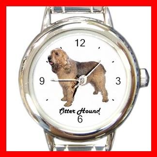 Cute Otter Hound Pet Dog Animal Round Italian Charm Wrist Watch 500