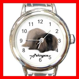 Cute Pekingese Pet Dog Animal Round Italian Charm Wrist Watch 501