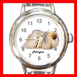 Cute Pekingese Pet Dog Animal Round Italian Charm Wrist Watch 502