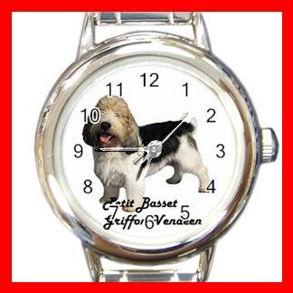 Cute Petit Basset Griffon Vendeen Pet Dog Animal Round Italian Charm Wrist Watch 504