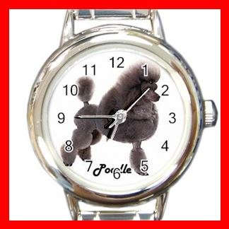 Cute Poodle Pet Dog Animal Round Italian Charm Wrist Watch 505