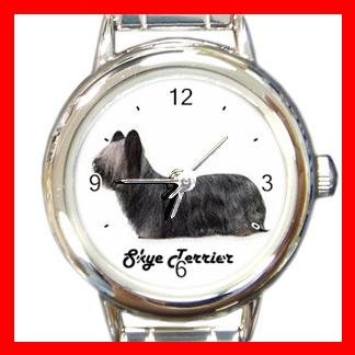 Cute Skye Terrier Pet Dog Animal Round Italian Charm Wrist Watch 505
