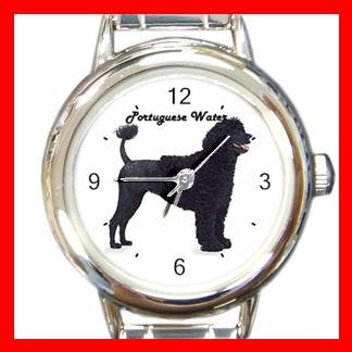 Cute Portuguese Water Pet Dog Animal Round Italian Charm Wrist Watch 507