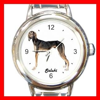 Cute Saluki Pet Dog Animal Round Italian Charm Wrist Watch 508