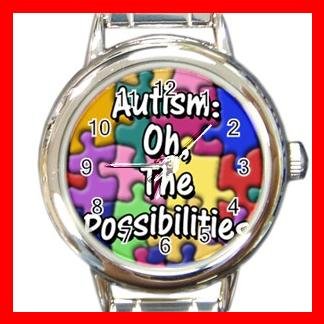AUTISM Awareness Health Kids Round Italian Charm Wrist Watch 530