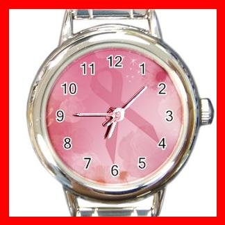 BREAST CANCER Health Round Italian Charm Wrist Watch 536