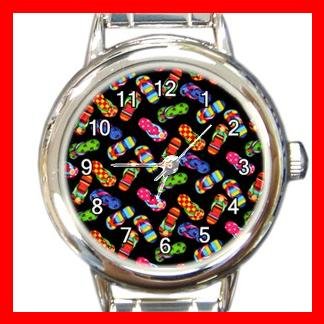 Flip-Flops Slipper Round Italian Charm Wrist Watch 540