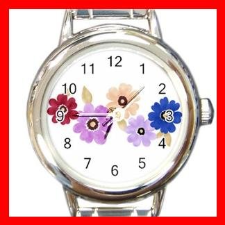 Colorful Daisy Flowers Round Italian Charm Wrist Watch 547