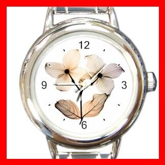 Dogwood Flowers Round Italian Charm Wrist Watch 549