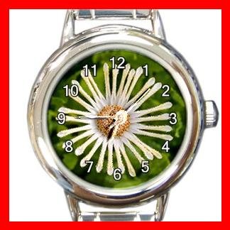 Whirligig Daisy Flowers Round Italian Charm Wrist Watch 552