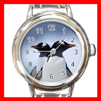PENGUINs Couple Lover Animal Round Italian Charm Wrist Watch 558
