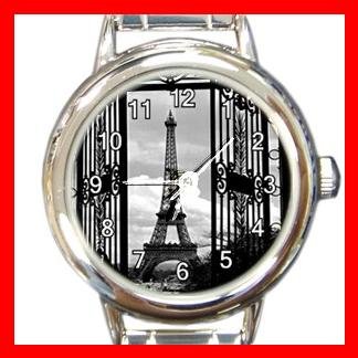 Eiffel Tower Paris Round Italian Charm Wrist Watch 568