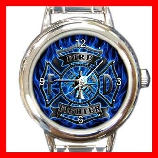 Firefighter Fire Fighter Round Italian Charm Wrist Watch 569