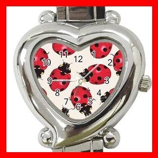 Ladybugs Bugs Insects Heart Italian Charm Wrist Watch 157