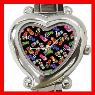 Flip Flops Slipper Heart Italian Charm Wrist Watch 165