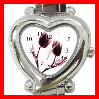 Tulips Flowers Heart Italian Charm Wrist Watch 168